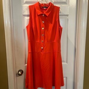 Tommy Hilfiger Vibrant Orange Midi Dress